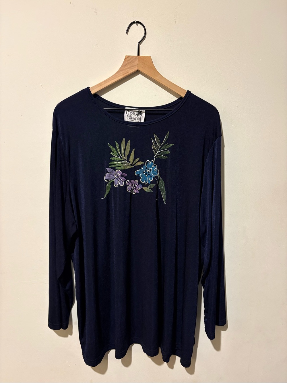Copa Cabana Women’s Plus Size 3X Blue Stretch Knit Top